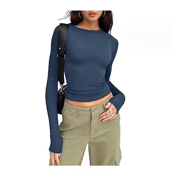 Women's Slim Long-sleeved Pullovers Tops