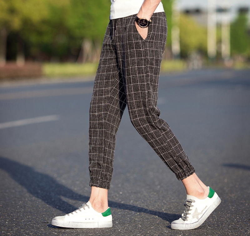 Plaid Linen Pants