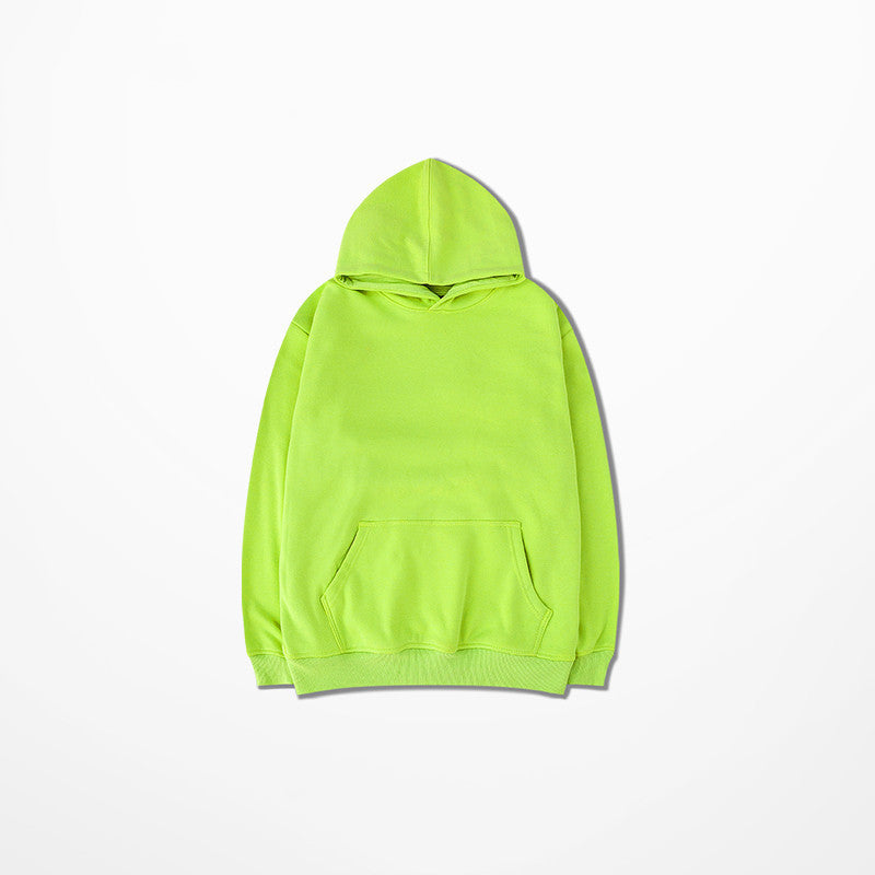 Solid Color Loose Shoulder Hoodie