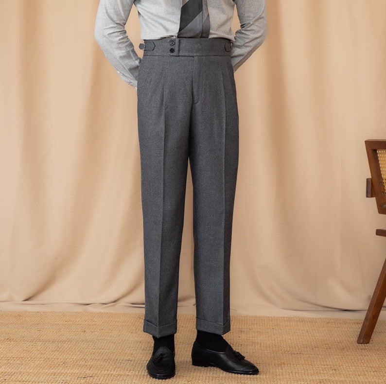 Gstaad Double Pleated Straight Fit Trousers