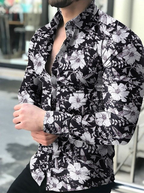 Men's printed floral shirt