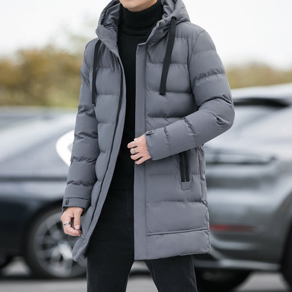 Long Hooded Jacket Men Winter Warm Windproof Coat