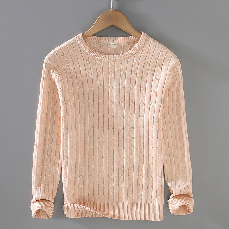 Thick Needle Solid Color Twist Slim Fit sweater