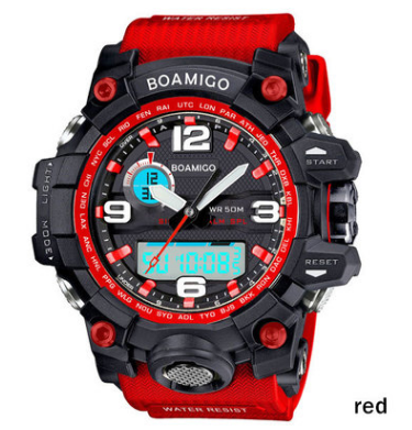 BOAMIGO men sports watches dual display analog digital LED Electronic quartz watch