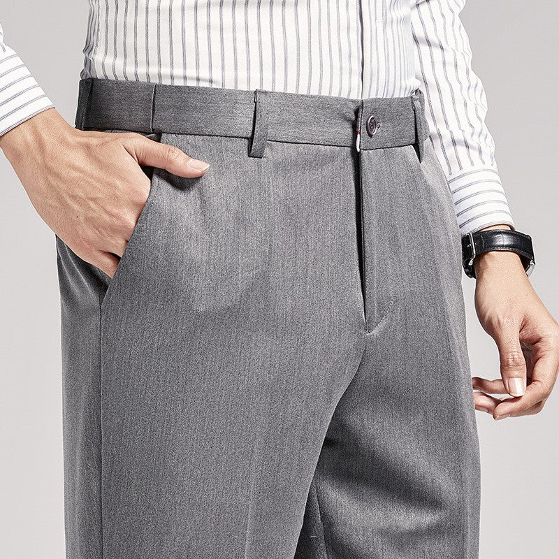 Pantalones de traje para hombre Pantalones de negocios rectos que no planchan