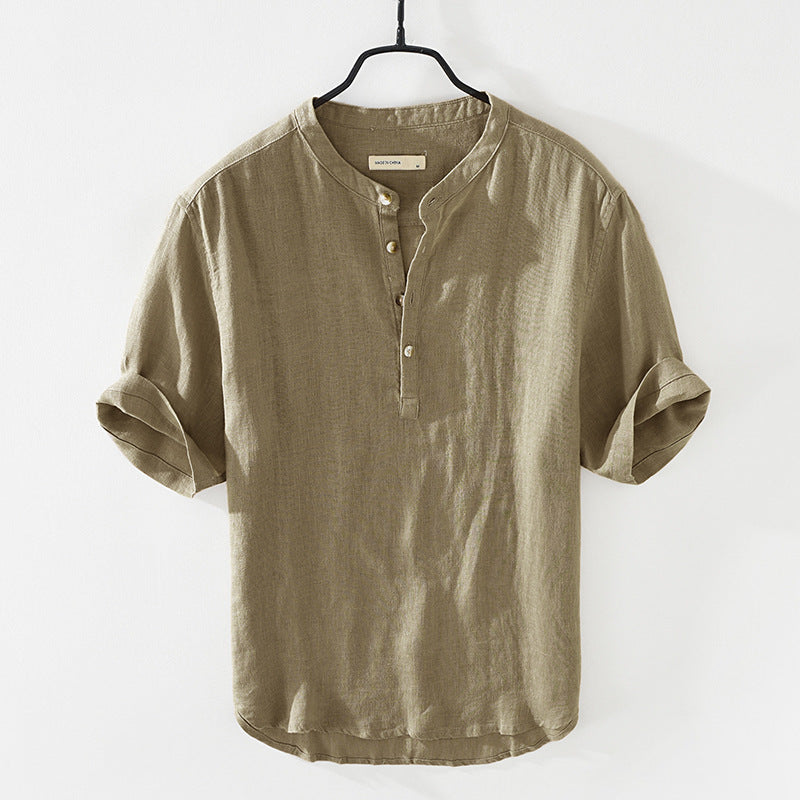 Summer Half Sleeves Cotton Linen Shirt