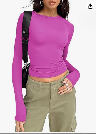 Women's Slim Long-sleeved Pullovers Tops