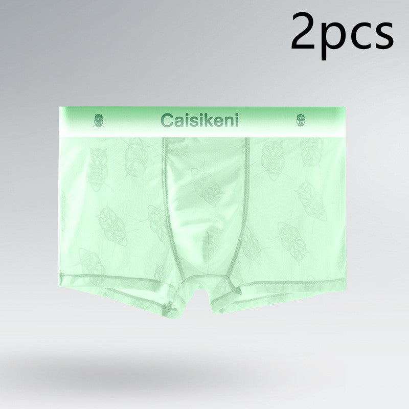 Summer Ice Silk Ultra-thin Breathable Mesh Boxers
