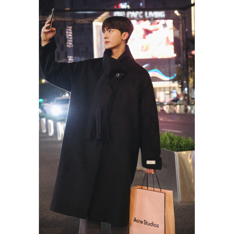 Men's Autumn And Winter Yuppie British Style Woolen trench Coat