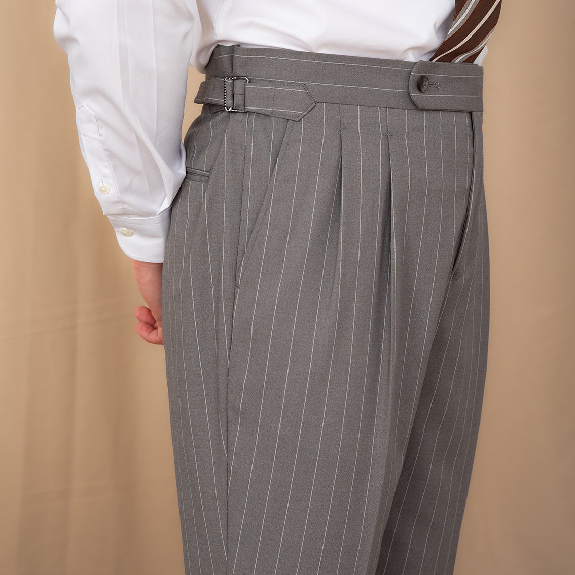 Mayfair Pinstripe Banking Double Pleated Trousers