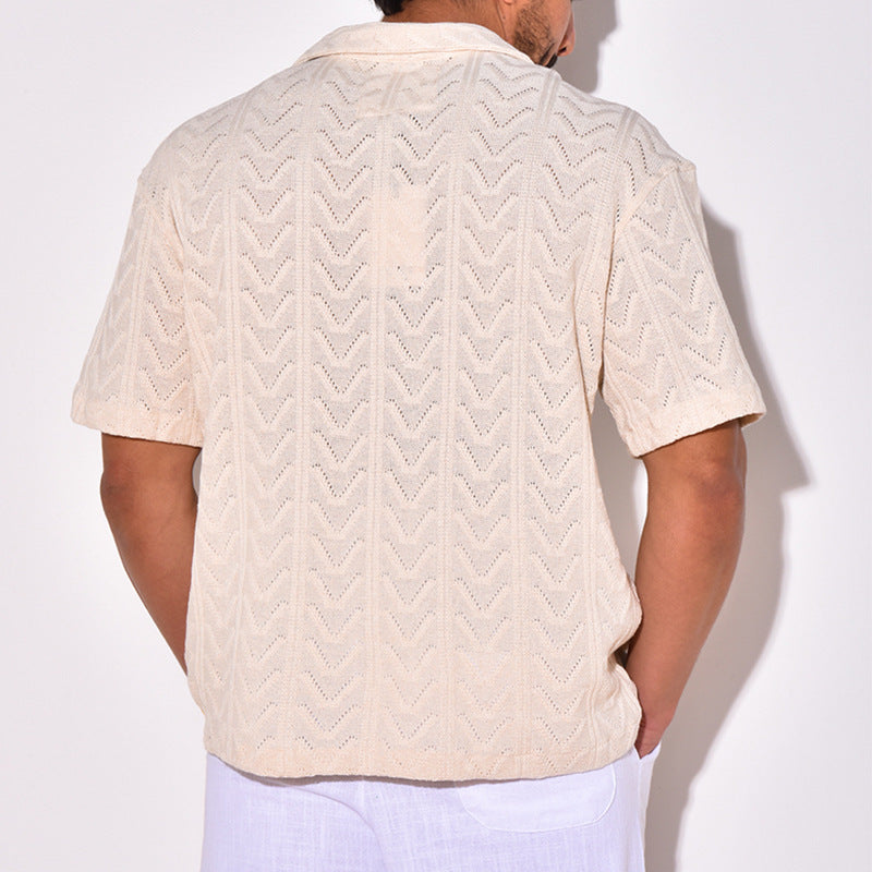 Summer Knitted Short-sleeved Loose shirt