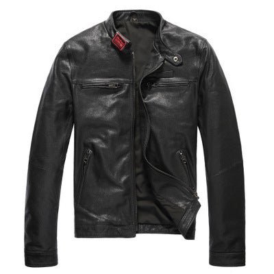 men's short leather jacket