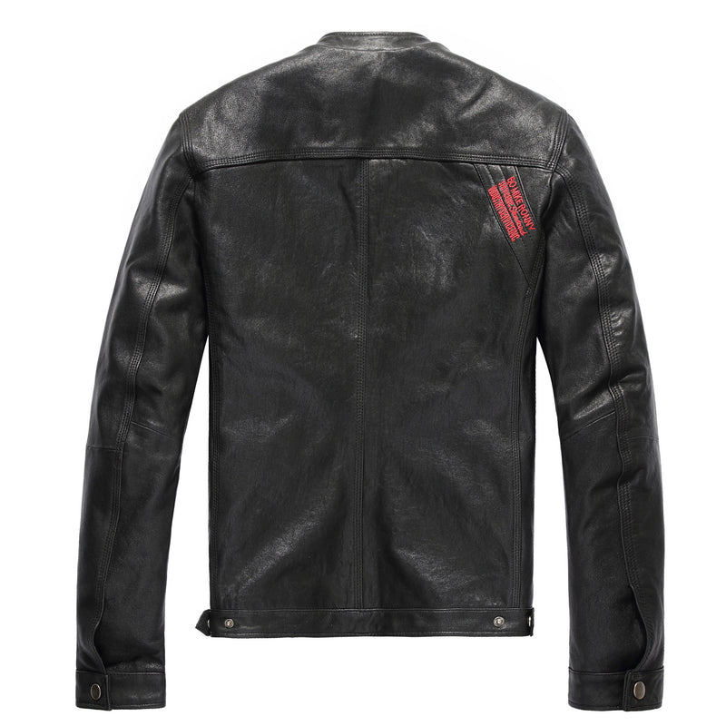 men's short leather jacket