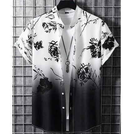 Casual Gradient Print Hawaiian Shirt