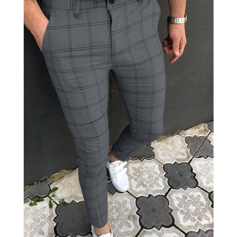 Men's Check Print Slacks