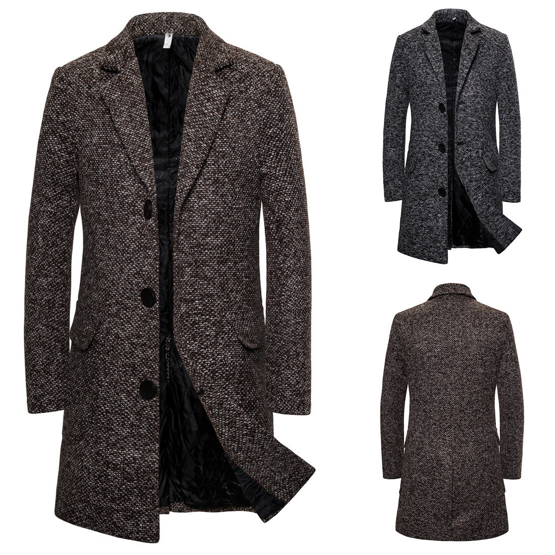 men's woolen trench coat