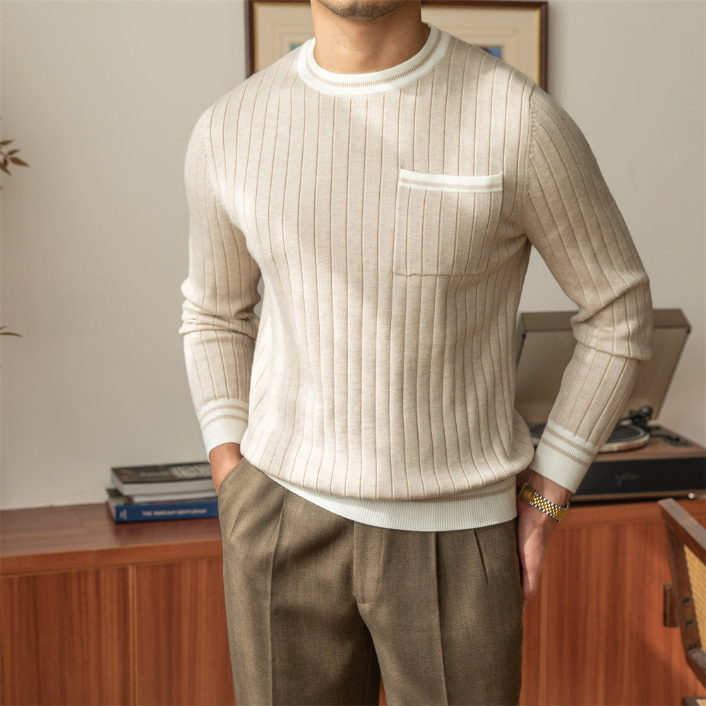 Slim Fit Ribbed Contrast Jumper