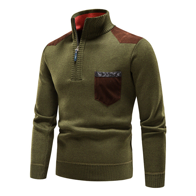 Maglione con cerniera pullover spesso e morbido