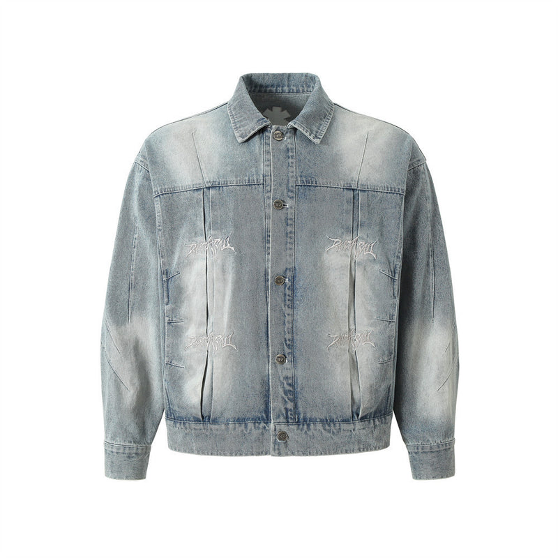 Punk Heavy Wash Denim Coat Men's High Street