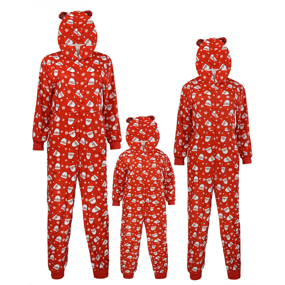 Christmas Family Matching Onesis Sleepwear Jumpsuit Santa Romper Nightwear For Kid Adults