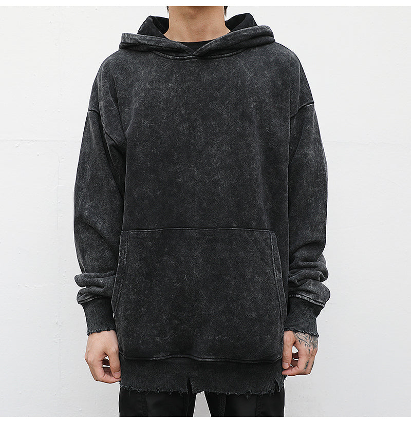 Dark pattern loose hoodie men