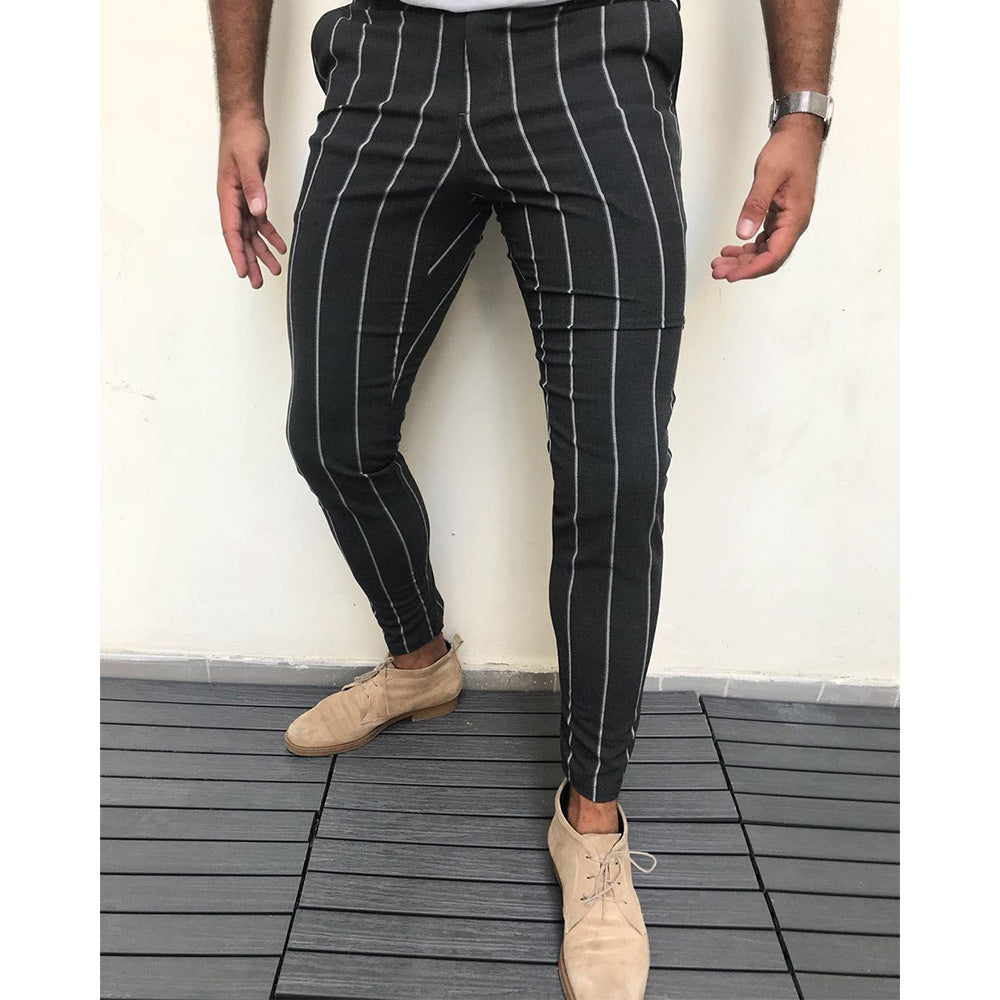 Striped men's casual pants