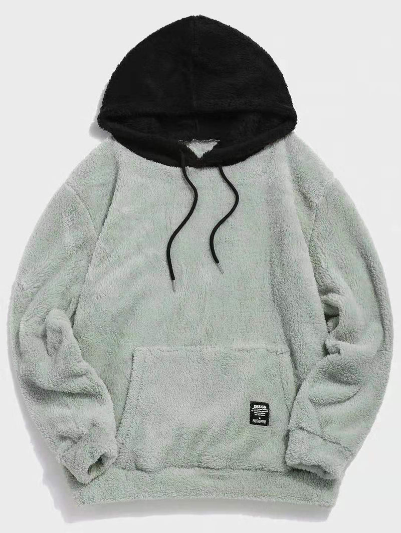 Lamb wool hooded pullover