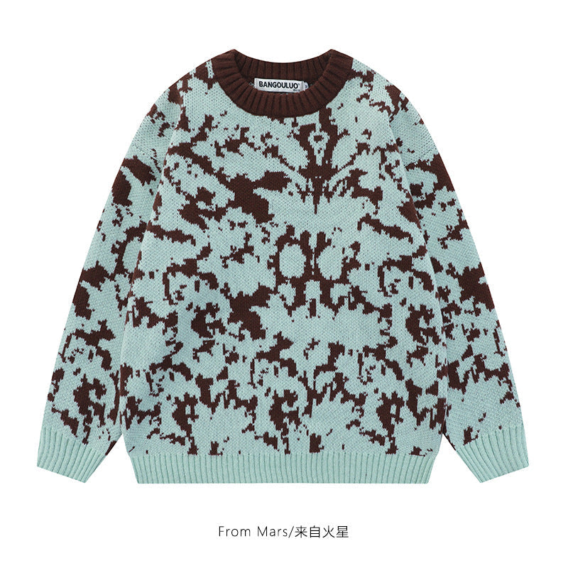 Maglione in maglia jacquard con colori a contrasto scuro Smoky Rain