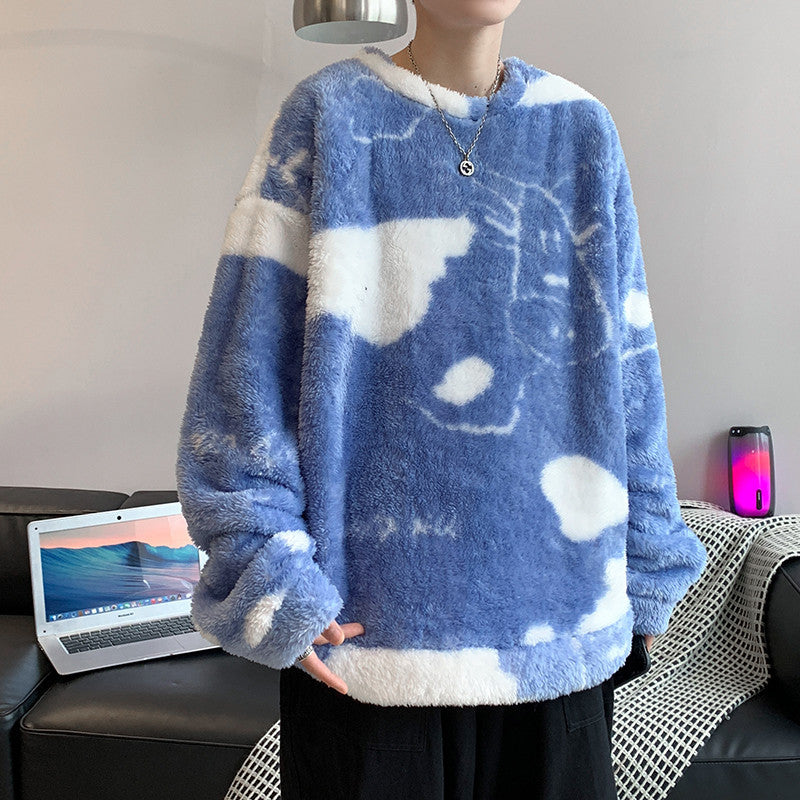 Plush Sweater Men's Loose Lamb Fleece Jacket