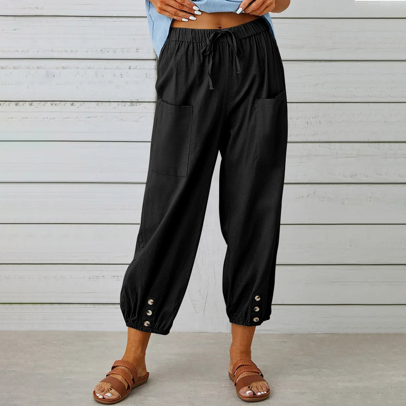 Women Drawstring Tie Pants