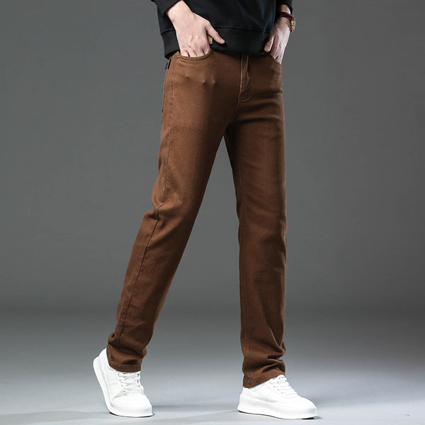 Pantalones casuales rectos y ajustados para hombre para el trabajo.