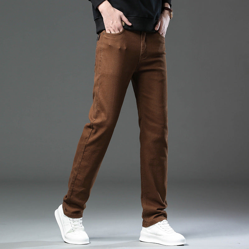 Men's straight slim fitting casual pants for work