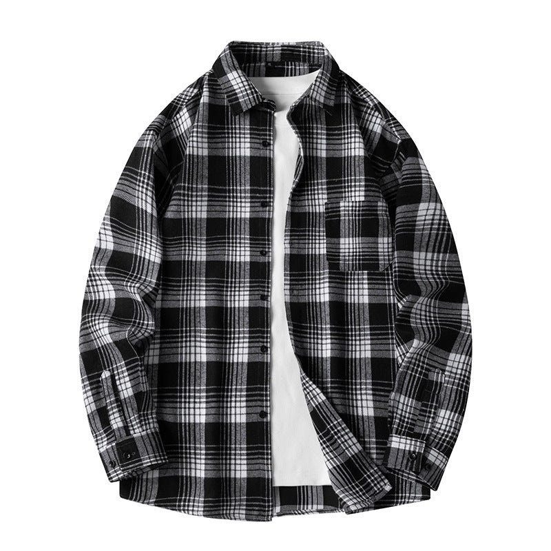 Spring Plaid Casual Breathable Long Sleeves Coat