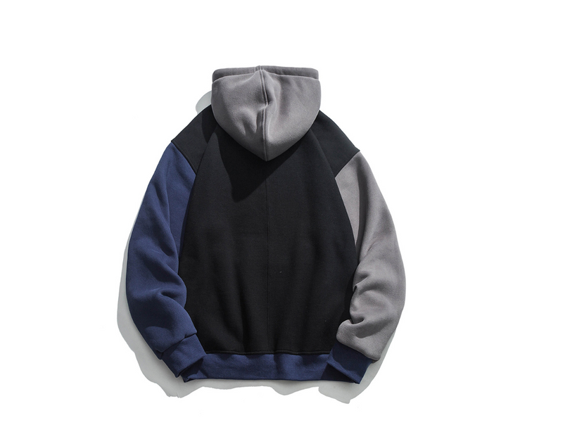 Loose sleeves contrast hoodie