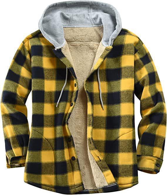 Men's Padded And Thickened Plaid Jacket