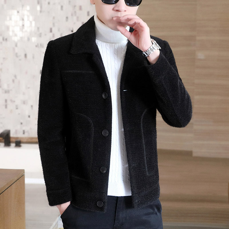 Thickened Men's Woolen coat Trend Mink Woolen Jacket