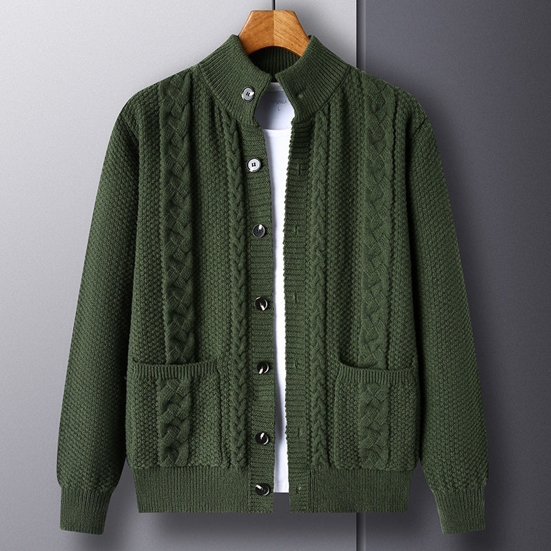 Cardigan in maglia spessa, giacca maglione ampia e retrò in jacquard