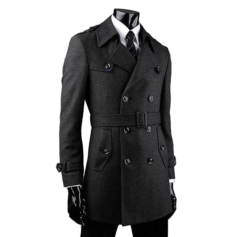 Autumn And Winter Wool Men's Cashmere trench Coat