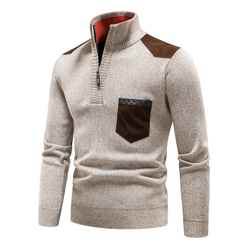 Maglione con cerniera pullover spesso e morbido