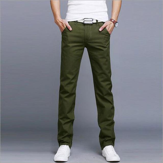 Pantalones casuales delgados para hombre