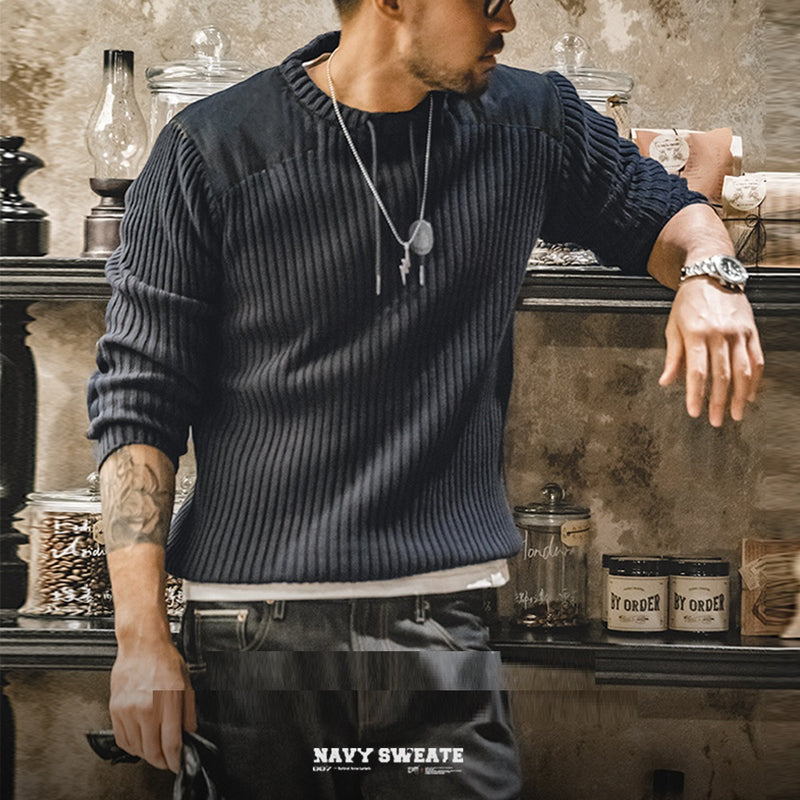 American Retro Round Neck Slim Fit Sweater