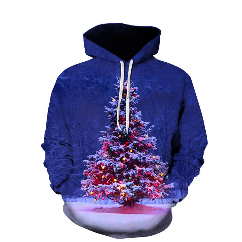 Christmas Digital Printed Hooded Sweater for men and women