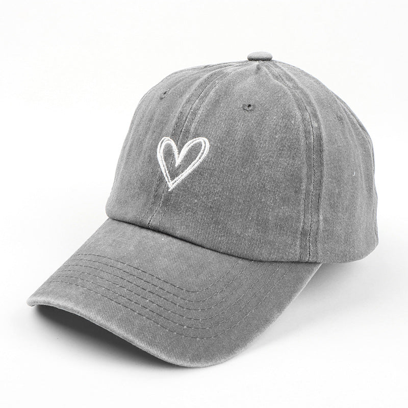 Love Embroidered Couple Duck Tongue Hat