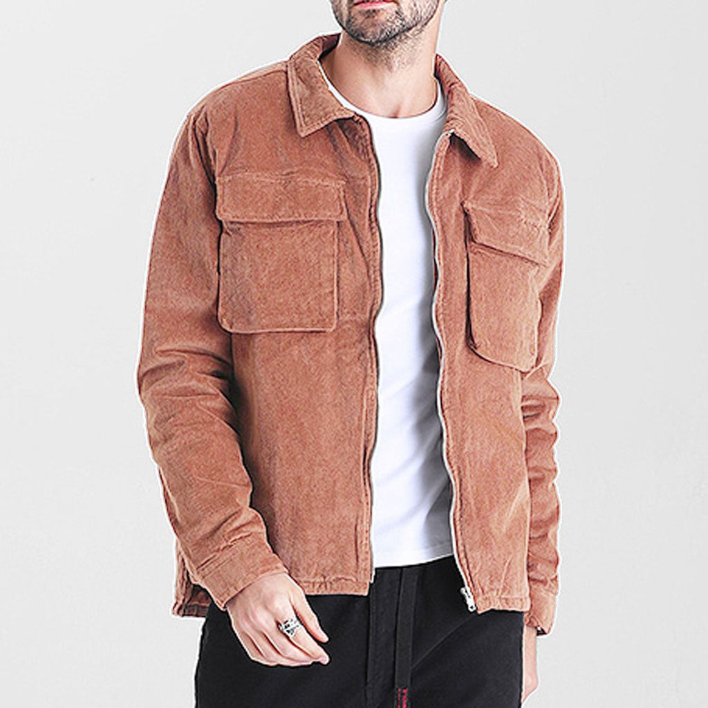 Retro corduroy solid color casual jacket