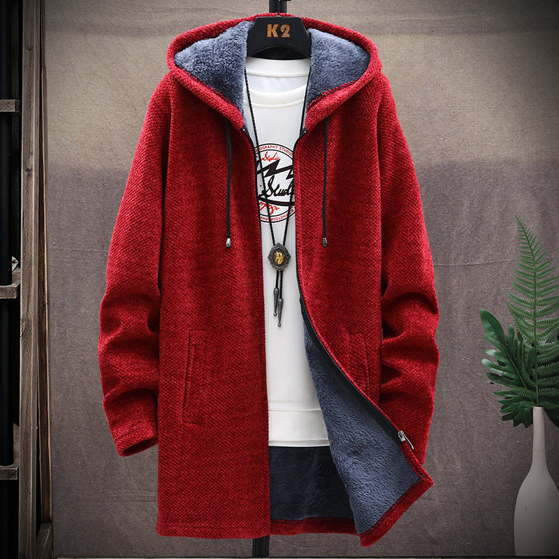 Plush men's sweater in autumn and winter