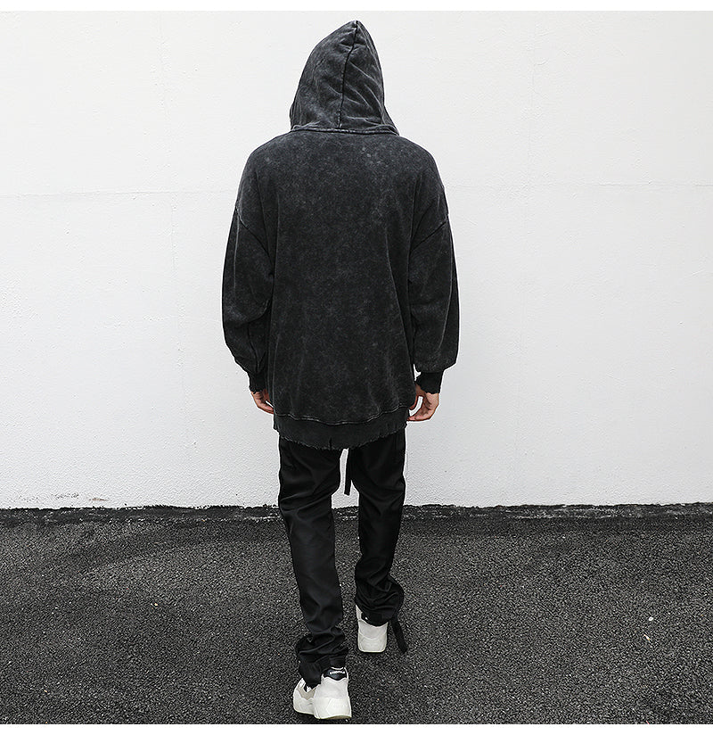 Dark pattern loose hoodie men