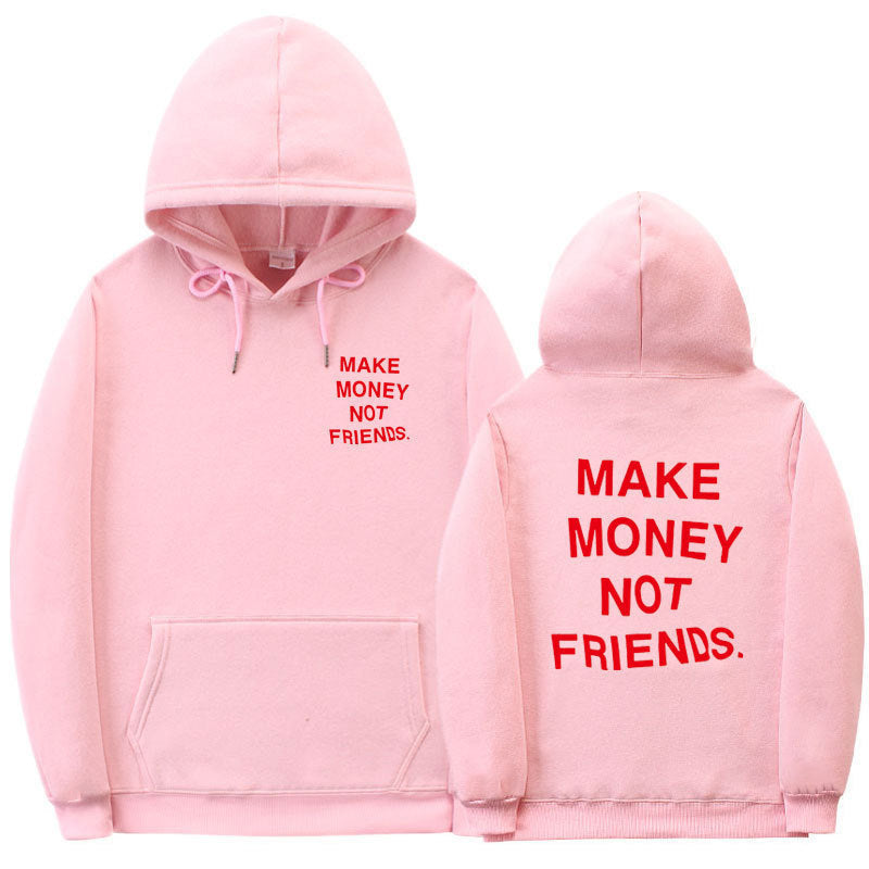 Letter printed men's and women's fleece hoodies