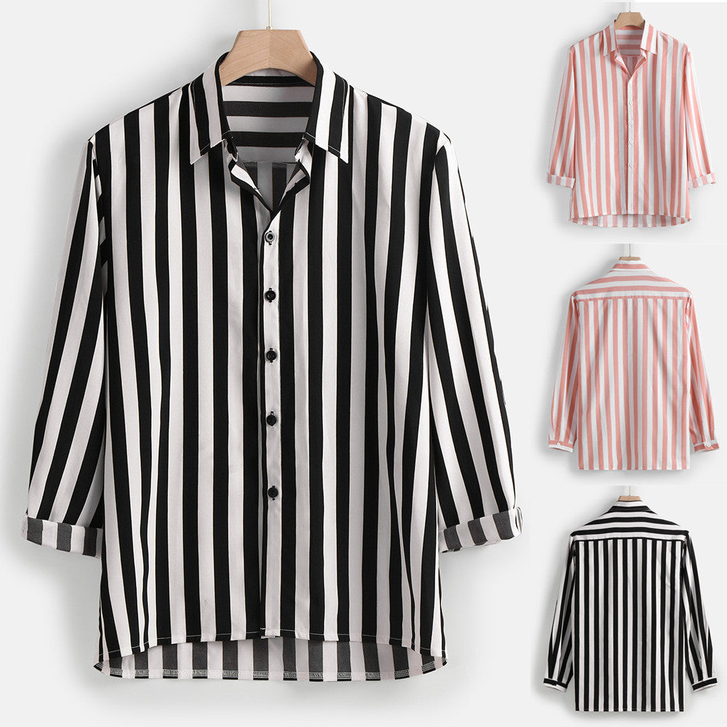 Men's long sleeve striped shirt