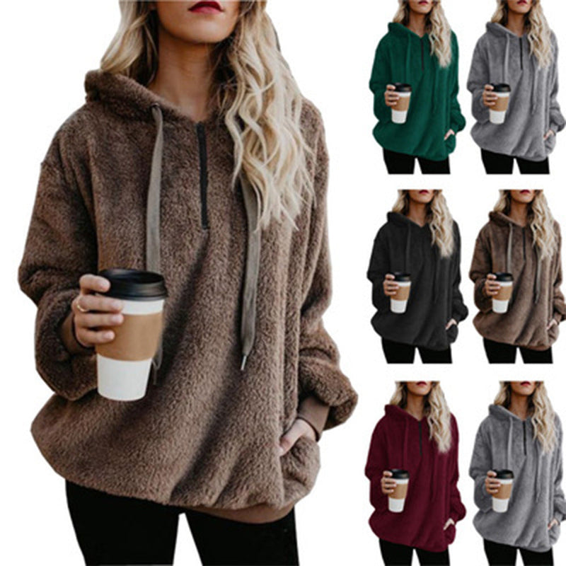 Women's Hooded Plush Sweater