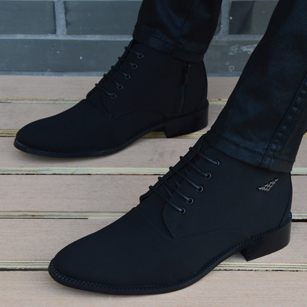 Fashion Business Casual Leather Shoes Men's Pointed Toe Short Boots